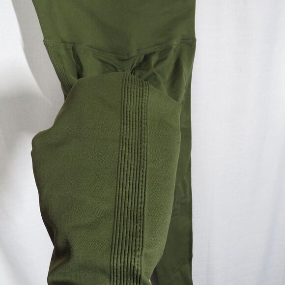 Green Scrunch Butt Side Ribbed HW Butt Lifting Ankle Leggings Size Small - Picture 4 of 8